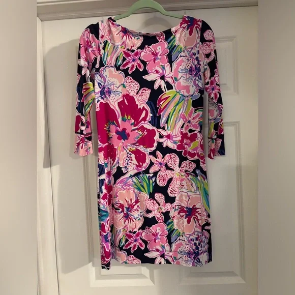 Lilly Pulitzer Small Sophie Tipping Point Navy  Shift Dress - Picture 2 of 4